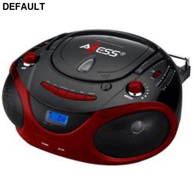 Axess Red Portable Boombox MP3/CD Player with Text Display,with AM/FM Stereo, USB/SD/MMC/AUX Inputs CD Players Audio