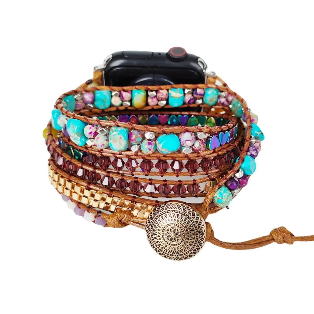 Natural Quartz Rough Woven Watch Band