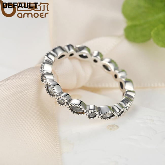 BAMOER 925 Sterling Silver Alluring Brilliant Marquise Rings