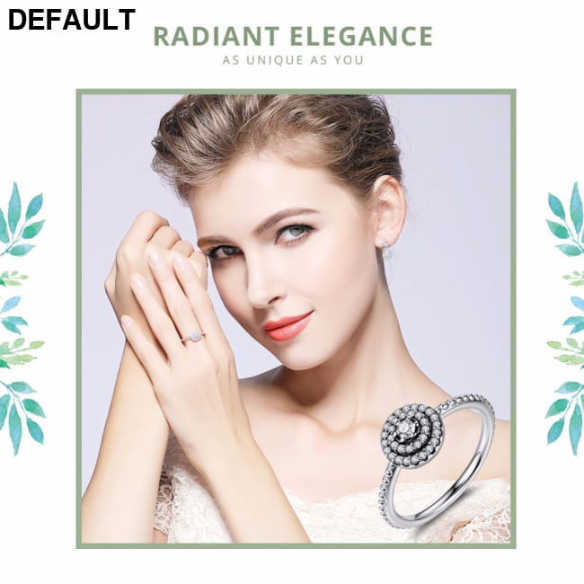 BAMOER 925 Sterling Silver Round Shape Radiant Elegance, Rings