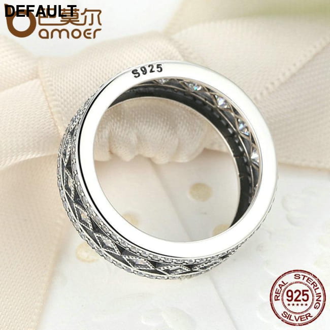 BAMOER 925 Sterling Silver Square Vintage Fascination, Rings