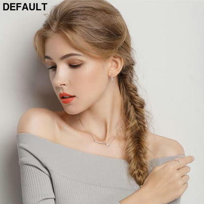 BAMOER 925 Sterling Silver Stackable Droplets Stud Earrings with Clear CZ SCE041