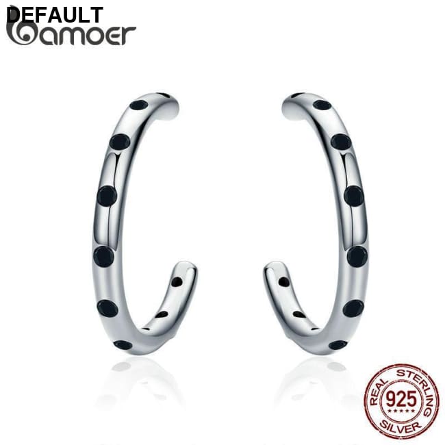 BAMOER 925 Sterling Silver Stackable Droplets Stud Earrings with Clear CZ SCE041