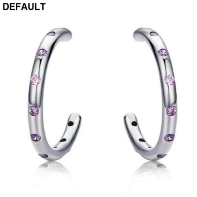 BAMOER 925 Sterling Silver Stackable Droplets Stud Earrings with Clear CZ SCE041 SCE317