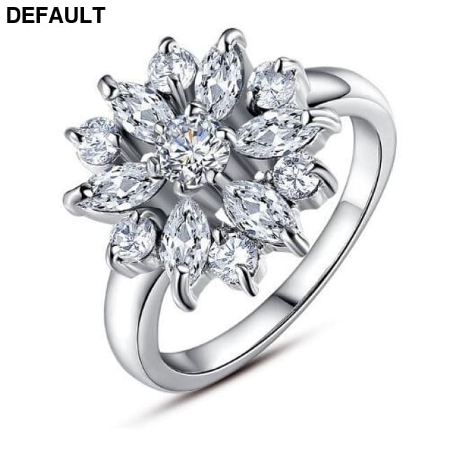 BAMOER Finger Ring with AAA Cubic Zircon Engagement Jewelry #6 7 8 9 JIR029 white-size 6 Wedding Rings Best Selling