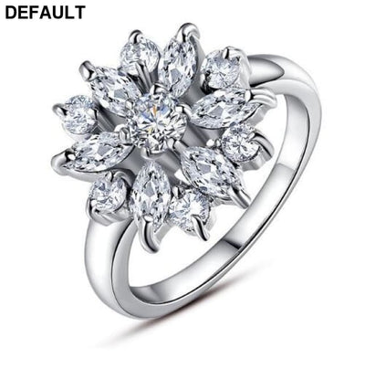 BAMOER Finger Ring with AAA Cubic Zircon Engagement Jewelry #6 7 8 9 JIR029 white-size 6 Wedding Rings Best Selling