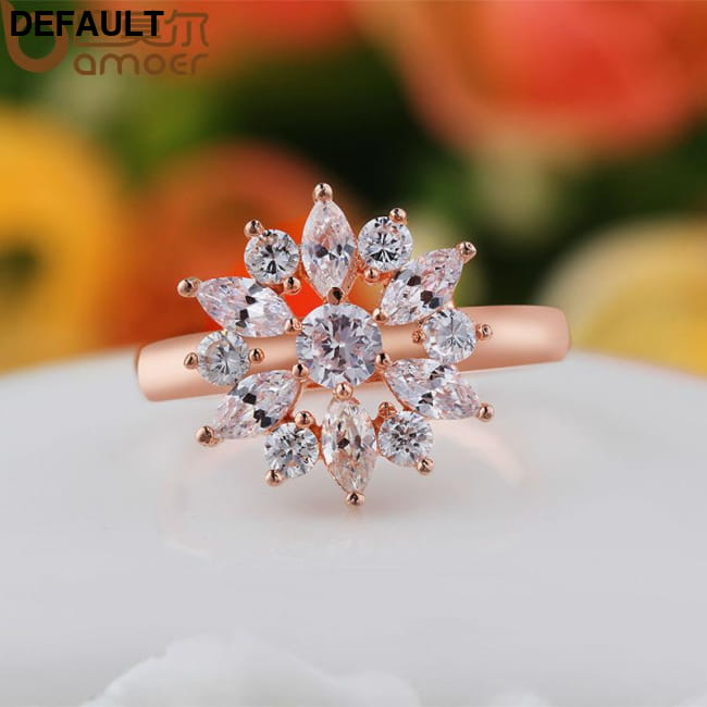 BAMOER Finger Ring with AAA Cubic Zircon Engagement Jewelry Wedding Rings Best Selling Products
