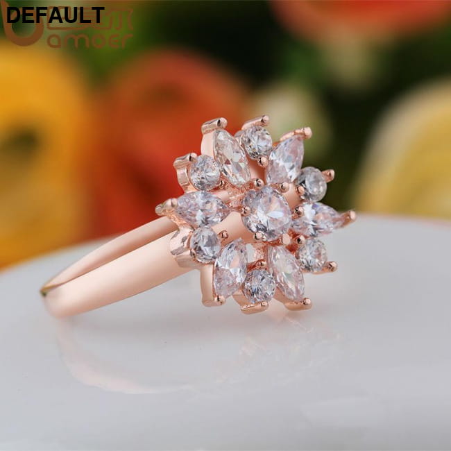 BAMOER Finger Ring with AAA Cubic Zircon Engagement Jewelry Wedding Rings Best Selling Products