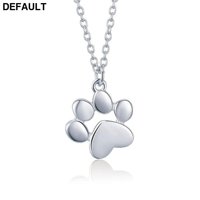 BAMOER Genuine 925 Sterling Silver Cute Animal Footprints color Necklaces Charms & Pendants