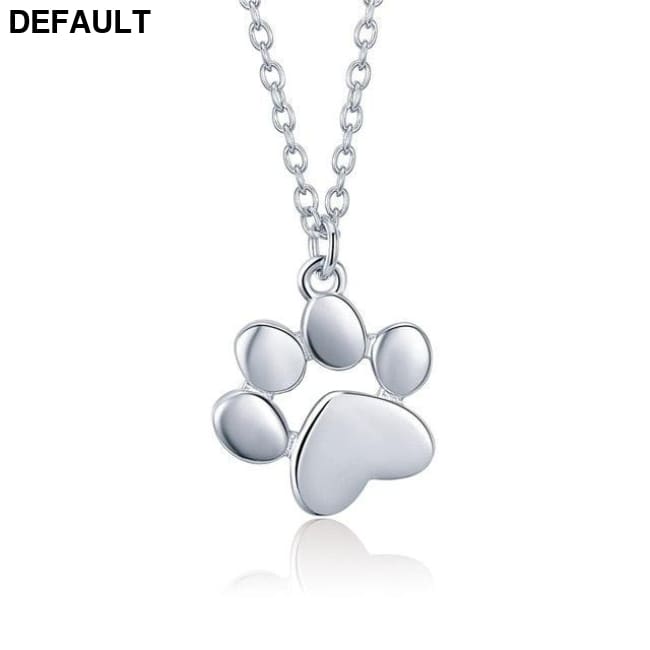 BAMOER Genuine 925 Sterling Silver Cute Animal Footprints Dog Cat Paw Necklaces Pendants Women Jewelry SCN275 silver