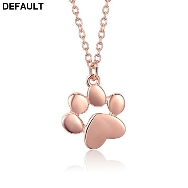 BAMOER Genuine 925 Sterling Silver Cute Animal Footprints Dog Cat Paw Necklaces Pendants Women Jewelry SCN275 GOLD