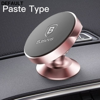 Baseus Magnetic Car Holder For Phone Universal Mobile Cell Stand Air Vent Mount GPS Rose Gold Paste Type Bluetooth FM