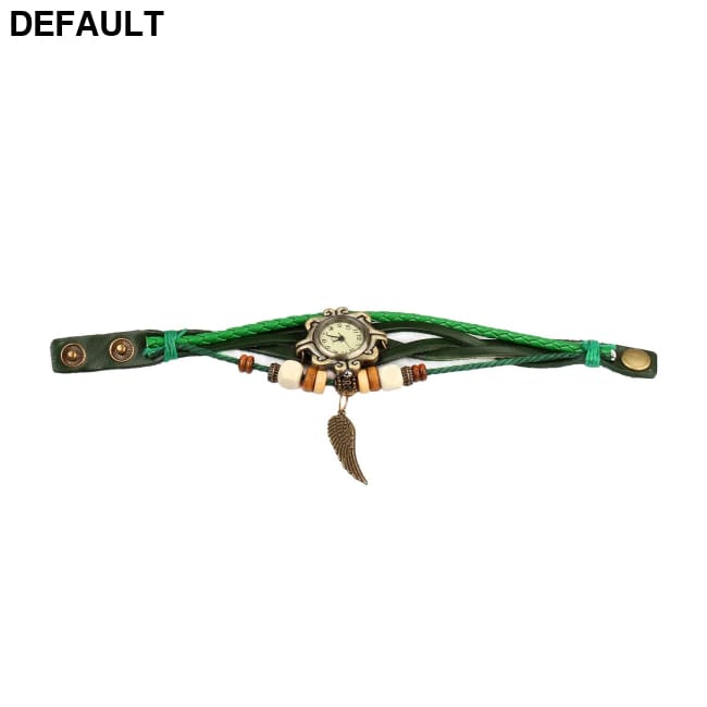 Beautiful Bohemian Style Retro Handmade Leather Angel Wing Women’s Watches Women