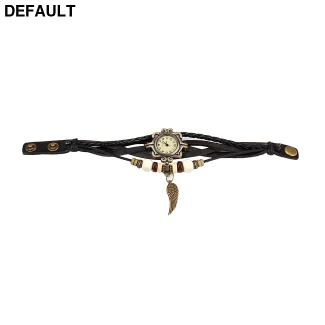 Beautiful Bohemian Style Retro Handmade Leather Angel Wing Women’s Watches Women