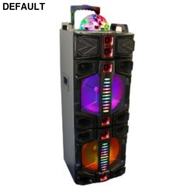 beFree Sound Dual 12 Inch Subwoofer Portable Bluetooth Party Speaker with LED Lights USB/ SD Input Rechargeable Battery