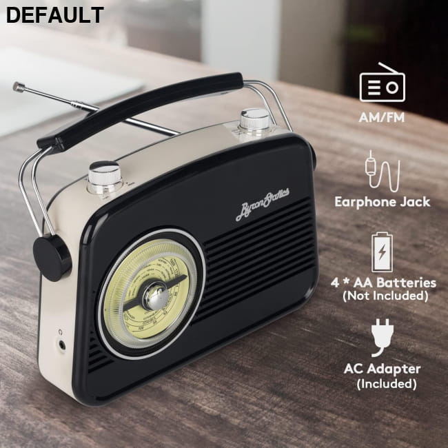 Black AM FM Radio - Small Portable Radios Vintage Retro - AM/FM