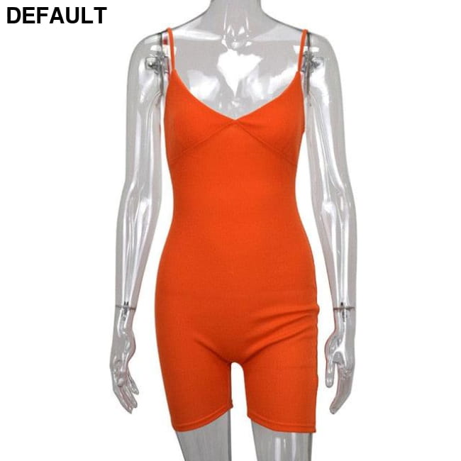 Black Gray Orange Sexy Strappy Knit Playsuit Bodycon Women / XL Jumpsuits & Rompers Best Selling Products
