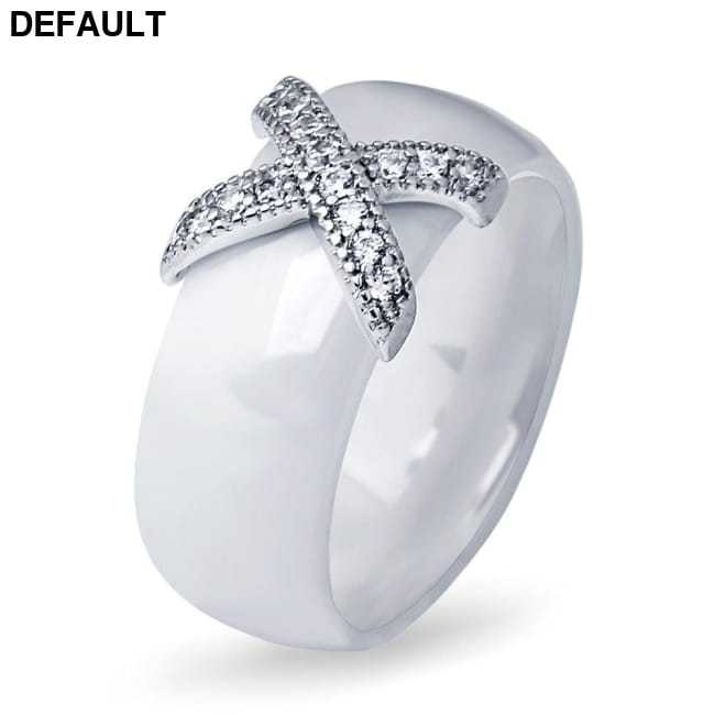 Black White Stainless Steel Ring Sterling Silver Rings