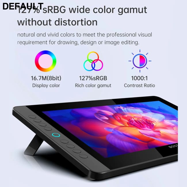BOSTO BT-13HDK Portable Graphics Drawing Tablet 13.3 Inch H-IPS LED Screen Display Anti-glare Digital Art Pad black