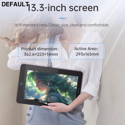 BOSTO BT-13HDK Portable Graphics Drawing Tablet 13.3 Inch H-IPS LED Screen Display Anti-glare Digital Art Pad black