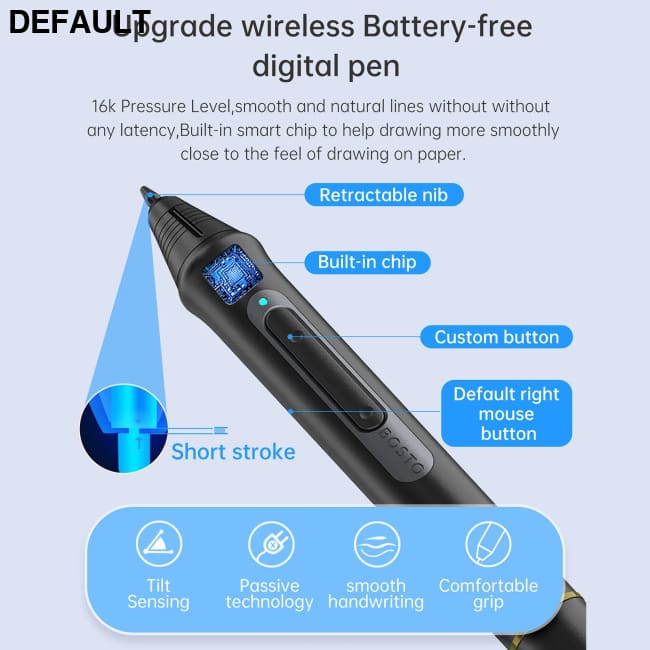 BOSTO BT-13HDK Portable Graphics Drawing Tablet 13.3 Inch H-IPS LED Screen Display Anti-glare Digital Art Pad black