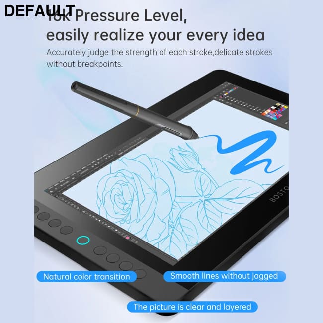 BOSTO BT-13HDK Portable Graphics Drawing Tablet 13.3 Inch H-IPS LED Screen Display Anti-glare Digital Art Pad black