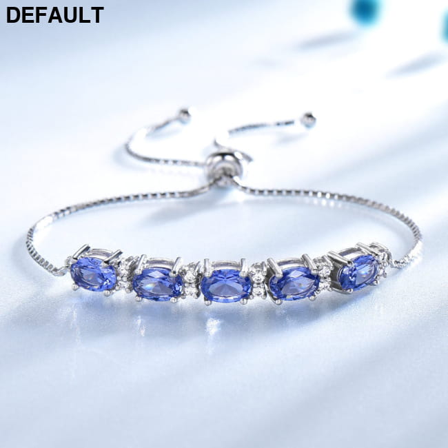 Bracelets For Women Gemstone Blue Topaz Adjustable Chain Silver Best Selling Products