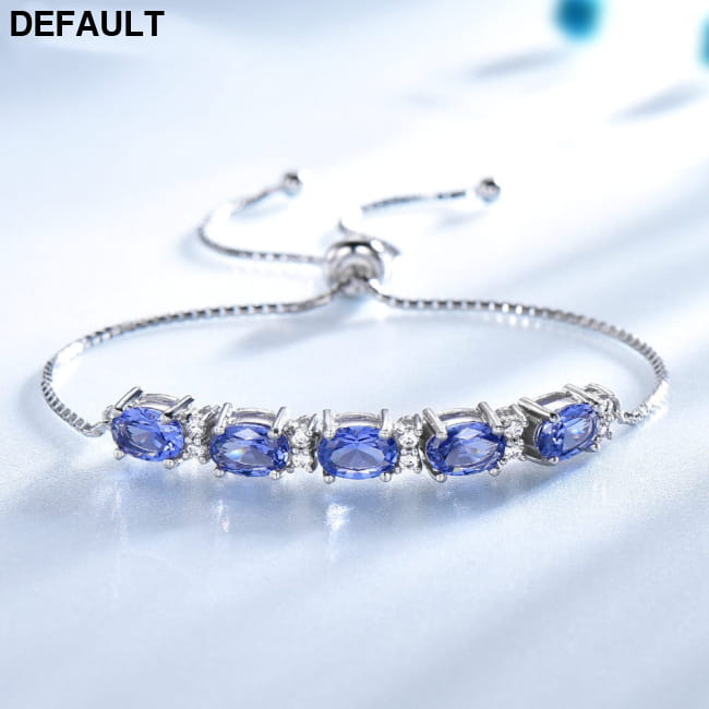 Bracelets For Women Gemstone Blue Topaz Adjustable Chain Silver Best Selling Products