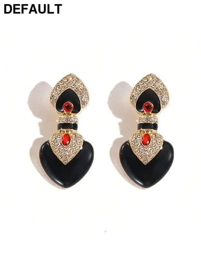 Bride Wedding Jewelry Set Elegant Enamel Rhinestone Love Imitation Pearl Beaded Necklace and Earrings Women’s Party