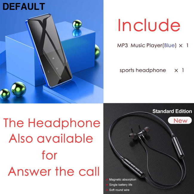 BTSMONE New Version MP3 Music Player Support Bluetooth Blue with Earphone / China / 4GB MP3/MP4/MP5 Players Electronics
