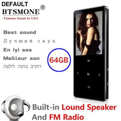BTSMONE New Version MP3 Music Player Support Bluetooth with Loud Speaker and Built-in 16GB HiFi Portable Walkman