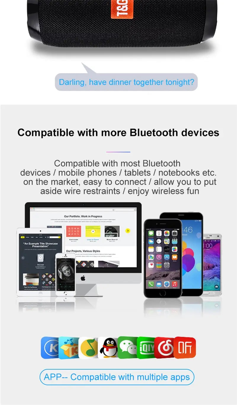 Support FM Bluetooth Speaker Portable Wireless Speakers Subwoofer Outdoor Waterproof Loudspeaker Stereo Surround TF