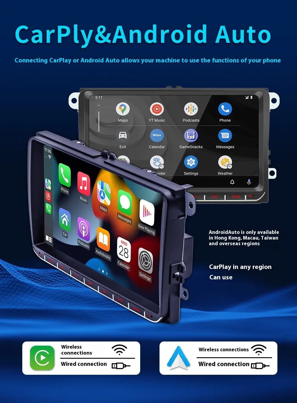 New Android 9-inch Car Bluetooth GPS Navigation Integrated Host