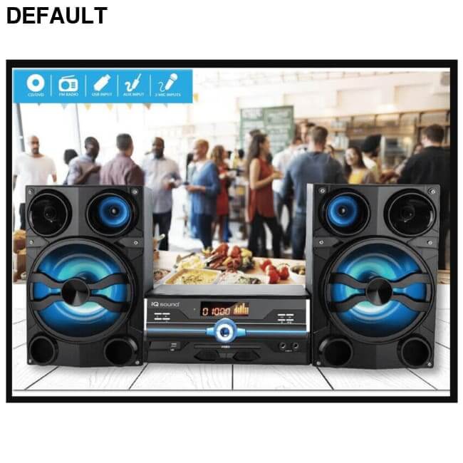IQ Sound HiFi Multimedia Audio System with Bluetooth and AUX/USB/Mic Inputs Black / US Home Theater Systems Speakers