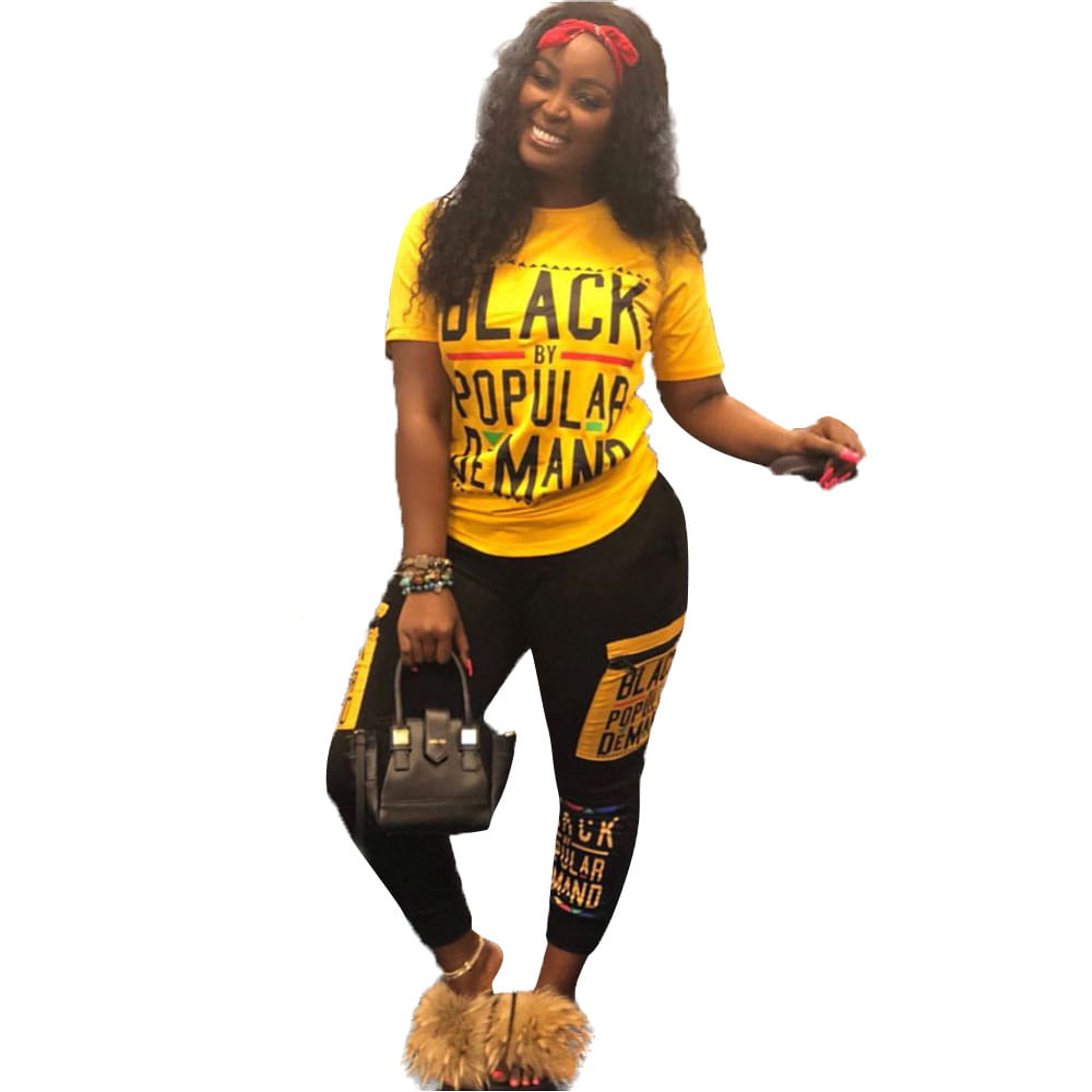 Women’s Fashion Casual Letter Printed Pants Suit