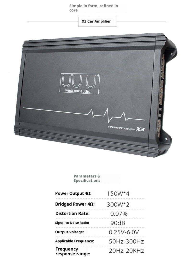 Car Audio Four-way Aluminum Alloy Amplifier