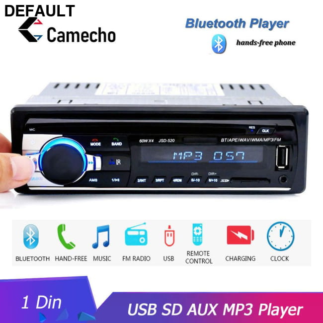 Camecho 12V Bluetooth Car Stereo FM Radio MP3 Audio Player Receiver