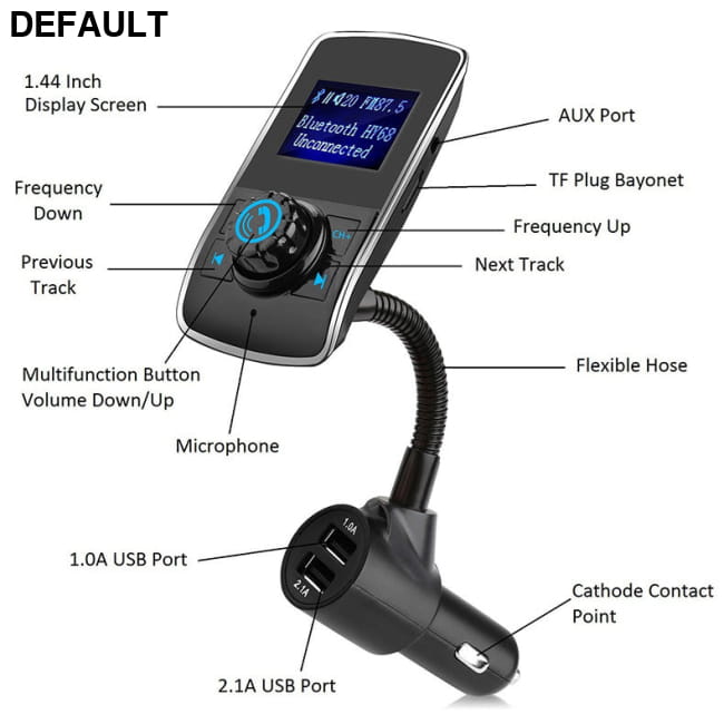 Car Bluetooth Mp3 FM Transmitter Silver / Power Transmitters Electronics