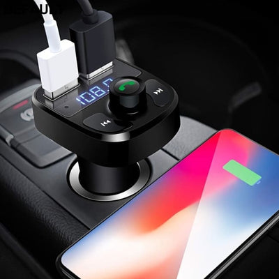Car Charger MP3 Wireless Receiver; Dual USB QC3.0 Fast Charging Cigarette Lighter FM Transmitter Quick Charge Bluetooth