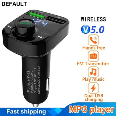 Car Charger MP3 Wireless Receiver; Dual USB QC3.0 Fast Charging Cigarette Lighter FM Transmitter Quick Charge Bluetooth