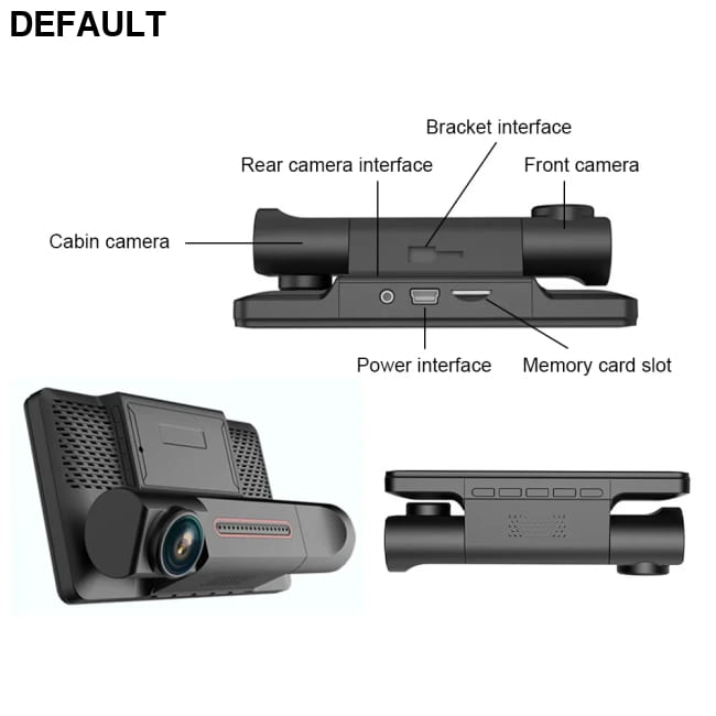 Car DVR 3 Cameras 4.0 Inches Dash Cam Video Recorder