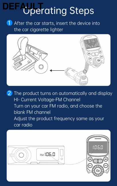Car FM Transmitter Wireless Handsfree Kit Bass 3.5mm AUX Audio Receiver QC3.0 PD 30W Fast Charging Mp3 Player Black
