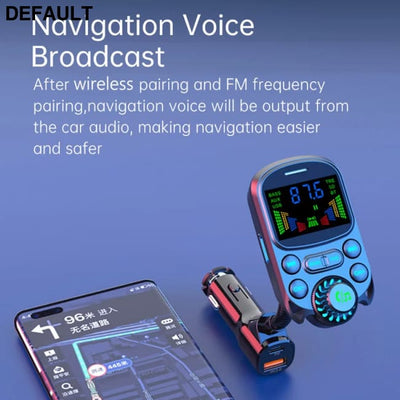 Car FM Transmitter Wireless Handsfree Kit Bass 3.5mm AUX Audio Receiver QC3.0 PD 30W Fast Charging Mp3 Player Black