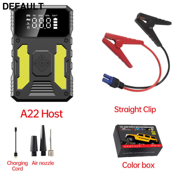 Car Jump Starter With Air Compressor Portable 12V A22Safety intelligent Clip + box / 2000A Accessories Vehicle Starters