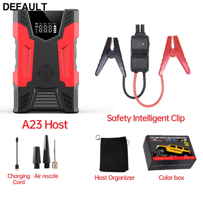 Car Jump Starter With Air Compressor Portable 12V A23 Safety Intelligent Clip + bo / 1500A Accessories Vehicle Starters