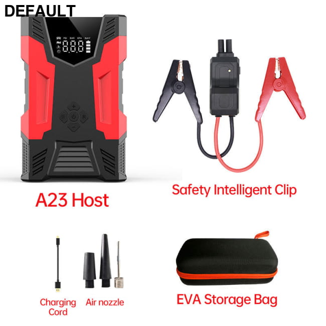 Car Jump Starter With Air Compressor Portable 12V A23 Safety Intelligent Clip + EV / 1500A Accessories Vehicle Starters