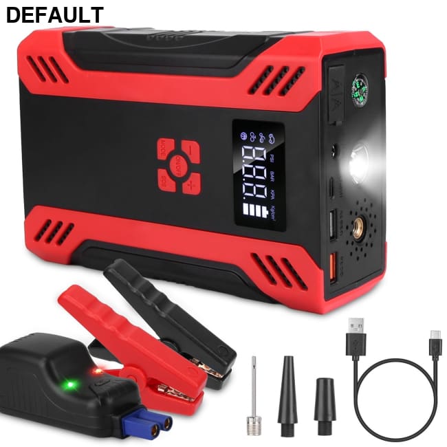 Car Jump Starter with Air Compressor Portable Battery Booster Digital Tire Inflator 2000mAh Peak Current for 12V 6.5L