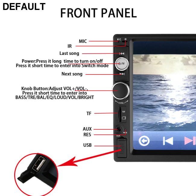 Car MP5 player Black Audio Receiver Motor Vehicle A/V Players & In-Dash Systems