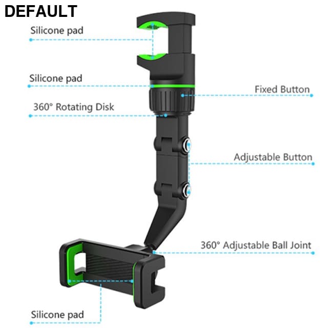 Car Phone Holder Multifunctional 360 Degree Rotatable Auto Rearview Mirror Seat Hanging Clip Bracket Cell