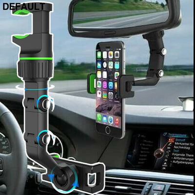 Car Phone Holder Multifunctional 360 Degree Rotatable Auto Rearview Mirror Seat Hanging Clip Bracket Cell